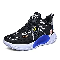 Kids Basketball Shoes Boys Air Cushion Sneakers Girls Mid Top School Training Shoes Non-Slip Outdoor Sports Shoes Comfortable Boys Running Shoes Durable Little Kid/Big Kid