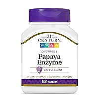 Fiber Well Sugar Free Fiber, 90 Count and 21st Century Papaya Enzyme Chewable Tablets, Tropical, 100 Count