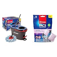 O-Cedar EasyWring RinseClean Microfiber Spin Mop & Bucket Floor Cleaning System, Grey + O-Cedar PACS Hard Floor Cleaner, Lavender Scent