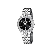 Festina Women's Quartz Watch with Black Dial Analogue Display and Silver Stainless Steel Bracelet F16867/2