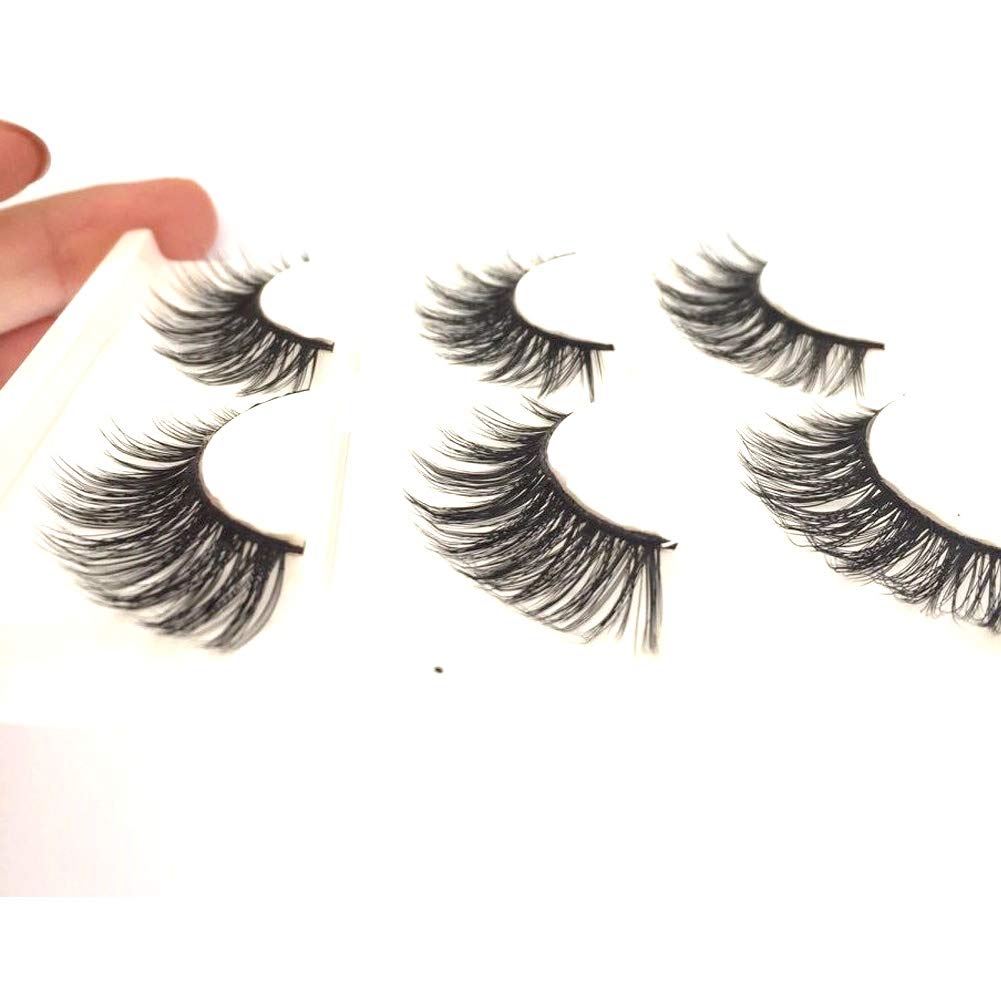 Imported Korea Fiber Faux Mink False Eye lashes Handmade Reusable Long Cross Volume Dramatic Lashes Natural Look Makeup Thick Black Fake EyeLashes