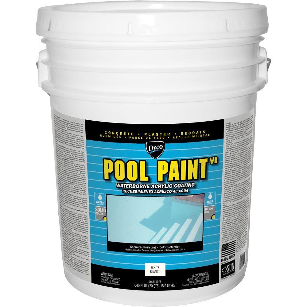 Pool Paint 5-gal. White Semi-Gloss Acrylic Exterior Paint