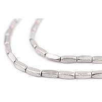 TheBeadChest Silver Faceted Rectangle Beads (8x3mm)