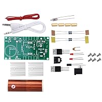 Mini Tesla Coil Remote LED Spark Module Kit,Tesla Coil Module, Plasma Speaker Unassembled Mini DIY Electronic Kit Tool 15W DC 15-24V 2A Science Physics Electronic Toy