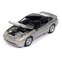 1990 Eclipse GSX Lasalle Silver Metallic with Black Top Import Legends Limited Edition 1/64 Diecast Model Car by Auto World 64432-AWSP149A