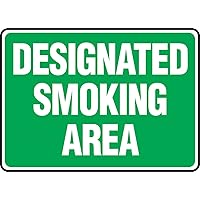 Accuform MSMK590VP Plastic Safety Sign, Designated Smoking Area