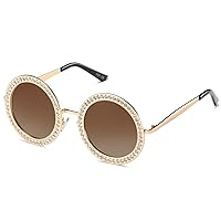 SOJOS Shining Oversized Round Rhinestone Sunglasses Festival Gem Sunnies SJ1095