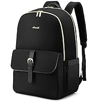 LOVEVOOK Laptop Backpack for Women, Travel Backpack Large Capacity, Light Weight Computer Backpack for Work, Fits 15.6 Inch Laptop (Black)