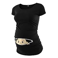 Decrum Pregnancy Announcement Shirts for Women - Maternity Clothes for Women [40022012-AF] | Baby Face, S