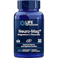 Neuro-Mag Magnesium L-Threonate, 150 Veg Caps, Magtein Supplement for Women and Men