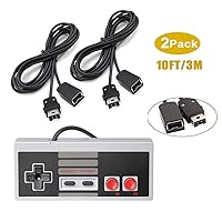 NES Classic Controller Extension Cable, 2 Pack of 3M/10 Feet Extension Cord with 1 NES Mini Classic Controller, for SNES Classic, NES Classic, Wii, Wii U Controllers and More