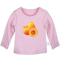 Fruit Apricot Cute Novelty T Shirt, Infant Baby T-Shirts, Newborn Long Sleeves Graphic Tee Tops