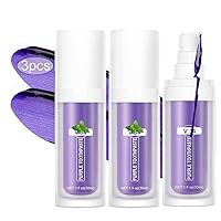3 Pack Purple Toothpaste for Teeth Whitening,Color Corrector Purple Toothpaste 3D Teeth-Whitening Gel Kit for Tooth Stain Removal Enhances Tooth Brightness