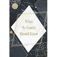 What My Family Should Know Record Book: All Important Information About My Properties, Financial, Insurance, Apologies, Funeral, And Last Words