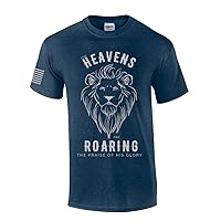 The Heavens are Roaring The Praise of His Glory Lion of Judah Mens Christian Short Sleeve T-Shirt Graphic Tee