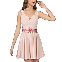 B. Darlin Womens Juniors Open V Polyester Cocktail and Party Dress Pink 5/6