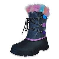 Cookie's Girls' Faux Fur Rainbow Snow Boots