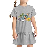 Animals Toddler Rib Dress - Jungle Girls' Dress - Cute Kawaii Toddler Dress