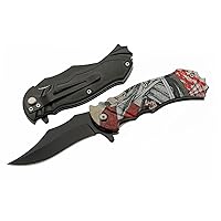 8” Fighting Samurai Hero Assisted Open EDC Folding Knife With Pocket Clip