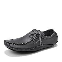Mens Cause Leather Loafers Slip on Boat Shoes Comfortable Walking Driving Shoes for Men
