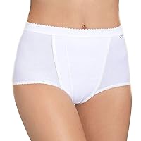 2 Pack Control Maxi High Waisted Cotton Underwear For Women or Lady White Cheeky Ladies Panties Briefs Knickers Pants