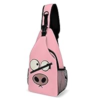 Pig Face Sling Backpack Multipurpose Crossbody Shoulder Bag Printed Chest Bag Travel Hiking Daypack