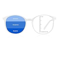 Vintage Round Progressive Multifocal Presbyopic Glasses, Anti-Blue Light Glasses