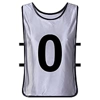 TopTie Numbered #0 Training Vest, Tank Top, Soccer Pinnies - 1 PC