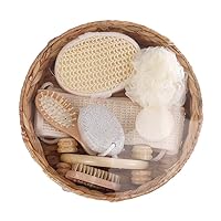 Bath Eight-Piece Set Nail Brush Bath Flower Pull Back Strip Massager loofah Piece Comb Bath Basket Travel Pack