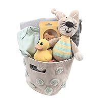 Baby Gift Basket - Just Ducky - Organic Baby Gifts in Pastels (0-3 Months)