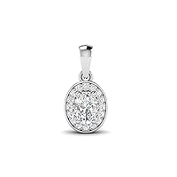925 Sterling Silver Oval Shape Prong set Unique Engagement Pendant Gift Jewelry