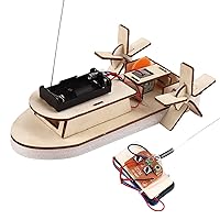 3D Wooden Remote Control Boat for Kids 12+ Years Old, Motorized Construction Engineering Set,Educational DIY STEM Gift for Boys and Girls
