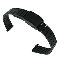 10-13mm T&C Ion Plated PVD Foldover Clasp Black Ladies Watch Band