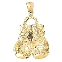 Silver Boxing Gloves Pendant | 14K Yellow Gold-plated 925 Silver Boxing Gloves Pendant