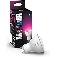 Smart 50W GU10 LED Bulb - White and Color Ambiance Color-Changing Light - 1 Pack - 400LM - Indoor - Control with Hue App - Works with Alexa, Google Assistant and Apple Homekit