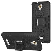 AMZER Hybrid Warrior Dual Layer Slim Protective Shockproof Case Skin for Cool Pad Mega 3 - Black