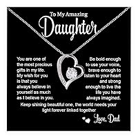 To My Amazing Daughter Necklace Gift For Birthday Girl From Dad, Graduation Necklace For Daughter, Forever Love Necklaces For Women, Jewelry For Young Girls With Message Card And Amazing Box