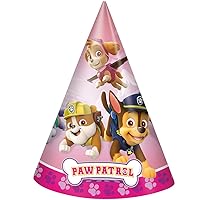 Ultimate Paw Patrol Girl Paper Party Hats (8 Count) - Vibrant Multicolor Design & Sturdy - Perfect For Birthday Celebrations & Themed Events, One-Size Fits All