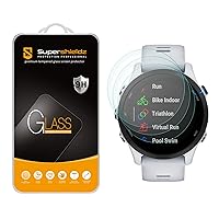 (3 Pack) Supershieldz Designed for Garmin Forerunner 255/255 Music (46mm) Tempered Glass Screen Protector, Anti Scratch, Bubble Free