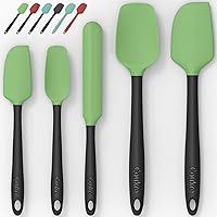 Silicone Spatula Set of 5,High Temperature Resistant, Food Grade Silicone, Dishwasher Safe, for Baking, Cooking (Grass green1)