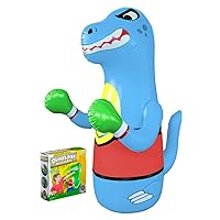Inflatable Punching Bag for Kids - Bop Bag Inflatable Punching Toy - Inflatable Dinosaur with Instant Bounce Back Movement - Bottom Space Can Use Both Sand and Water (47” Height)