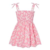 Toddler Girls Sleeveless Dresses Adjustable Shoulder Straps Floral Tutu Dress Baby Summer Outfits Princess Sundress