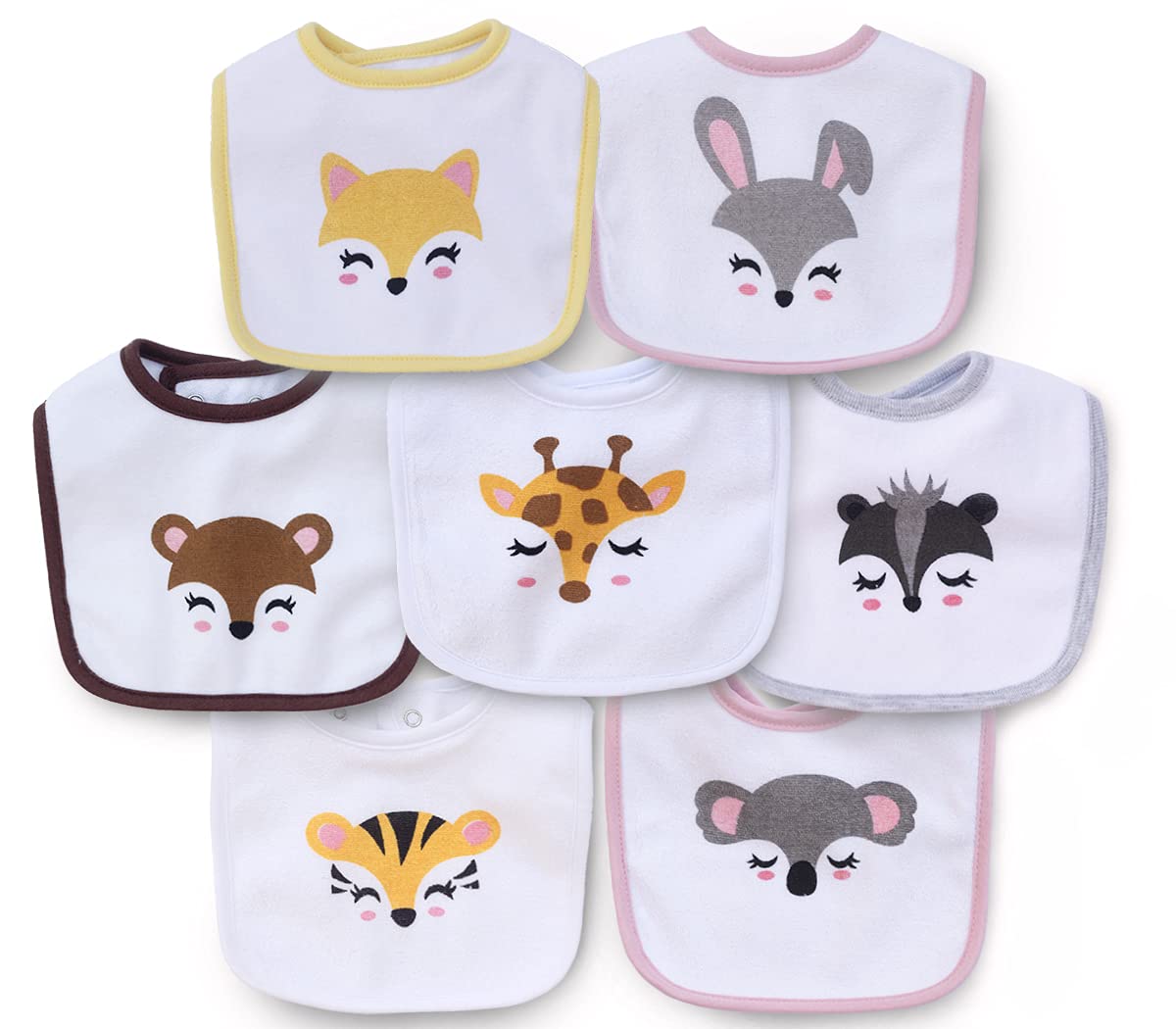 Maiwa Waterproof Terry cloth Baby bibs with Snaps for newborn girl boy, drool and teething for baby