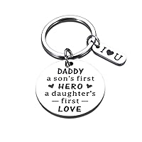 Father Day Gifts from Daughter Son Dad Birthday Keychain For Daddy Step Dad To Be Husband From Wife Kids I Love You Key Ring Father Of The Bride Step Father Figure Anniversary Christmas Men Him Dad