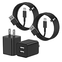iPhone Charger,Cabepow2Pack 6ft Lightning Cable Cord [Apple MFi Certified] with Fast Dual Port USB Charger,Charger Block Adapter Cube Replacement for iPhone 13 12 11 Pro Max/XS Max/XR/X/8