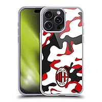 Officially Licensed AC Milan Camouflage Crest Patterns Soft Gel Case Compatible with Apple iPhone 15 Pro Max and Compatible with MagSafe Accessories