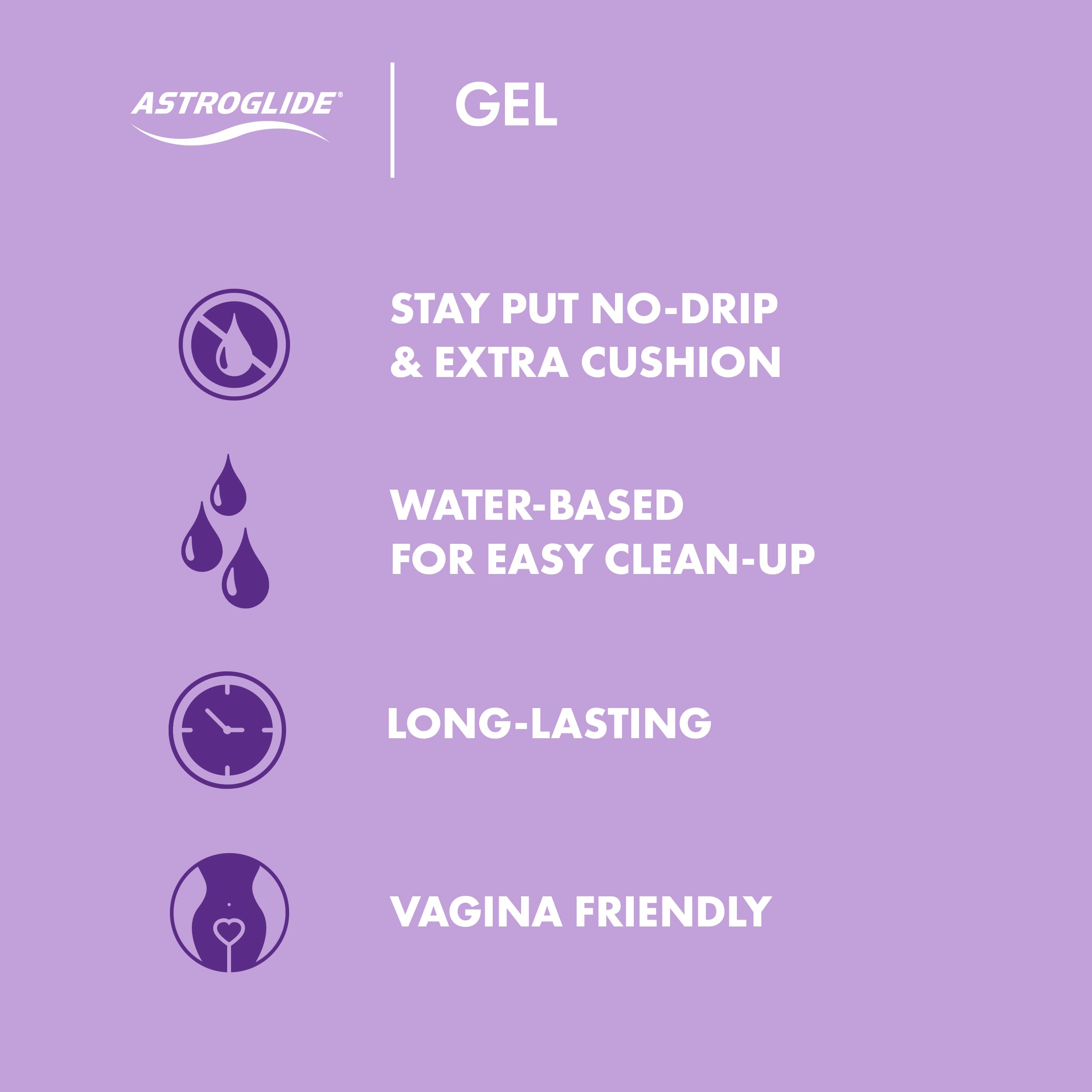Astroglide Gel, Personal Lubricant (4oz), Stays Put with No Drip, Dr. Recommended Brand, Water Based Lube Gel For Couples, Women, and Men, Long-Lasting Pleasure, Condom Compatible, Manufactured in USA