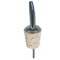 Spill-Stop 285-30 Tapered Pourer, Fits 1 gal. Bottles, Seamless Spout, Natural Cork, Controlled Medium Speed, Chrome, Pack of 12, Liquor Stopper Spout