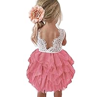 Topmaker Backless A-line Lace Back Flower Girl Dress