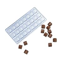 Restaurantware Pastry Tek 10.8 x 5.3 Inch Dessert Molds 10 Rigid Cylinder Chocolate Candy Molds - 24 Cavities Freezer-Safe Clear Polycarbonate Candy Trays Dishwasher-Safe Easy To Release